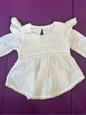 Jamie Kay Cream Gauze Ruffle Sleeve blouse Top